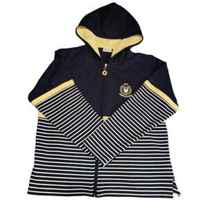 90s Striped Zip Up Hoodie